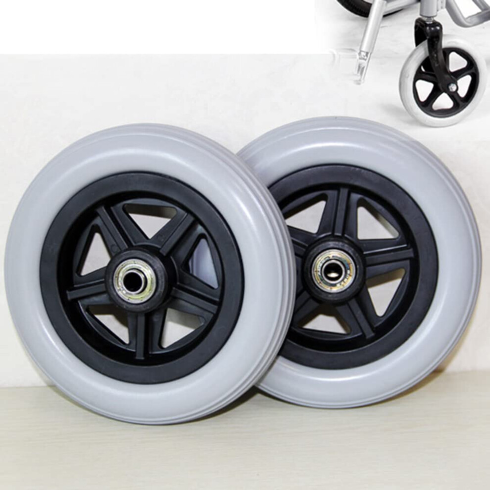 Wheelchair Front Replacement Wheels 6/7/8 Inch Pair with Durable Polyurethane Tires and Smooth Rolling Performance
