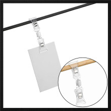200Pcs Double Sided Sign Clips Sign Display Clip Clear Rotatable Merchandise Clip Sign Holder Plastic Price Clip
