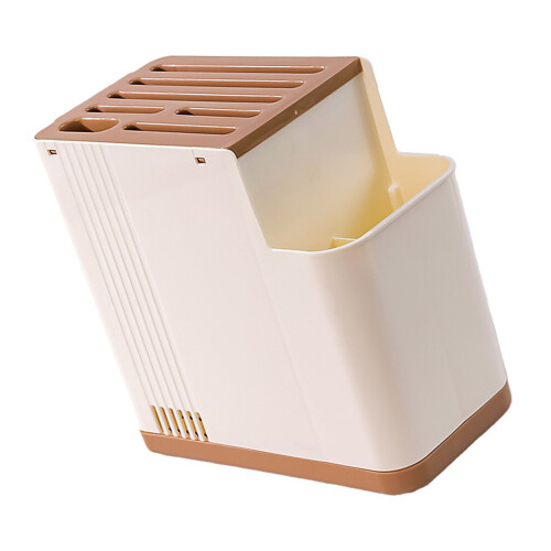 Durable Plastic Cutter Block Organizers For Countertop-brown