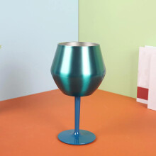 Detachable Stainless Steel Wine Glass Unbreakable Double Layer Insulated Cup for Travel Camping Picnic Peacock Green