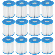 12 Pack Type I Pool Filter Cartridge Replacement for Bestway 58093, Summer Waves P57100402, Flowclear 58381