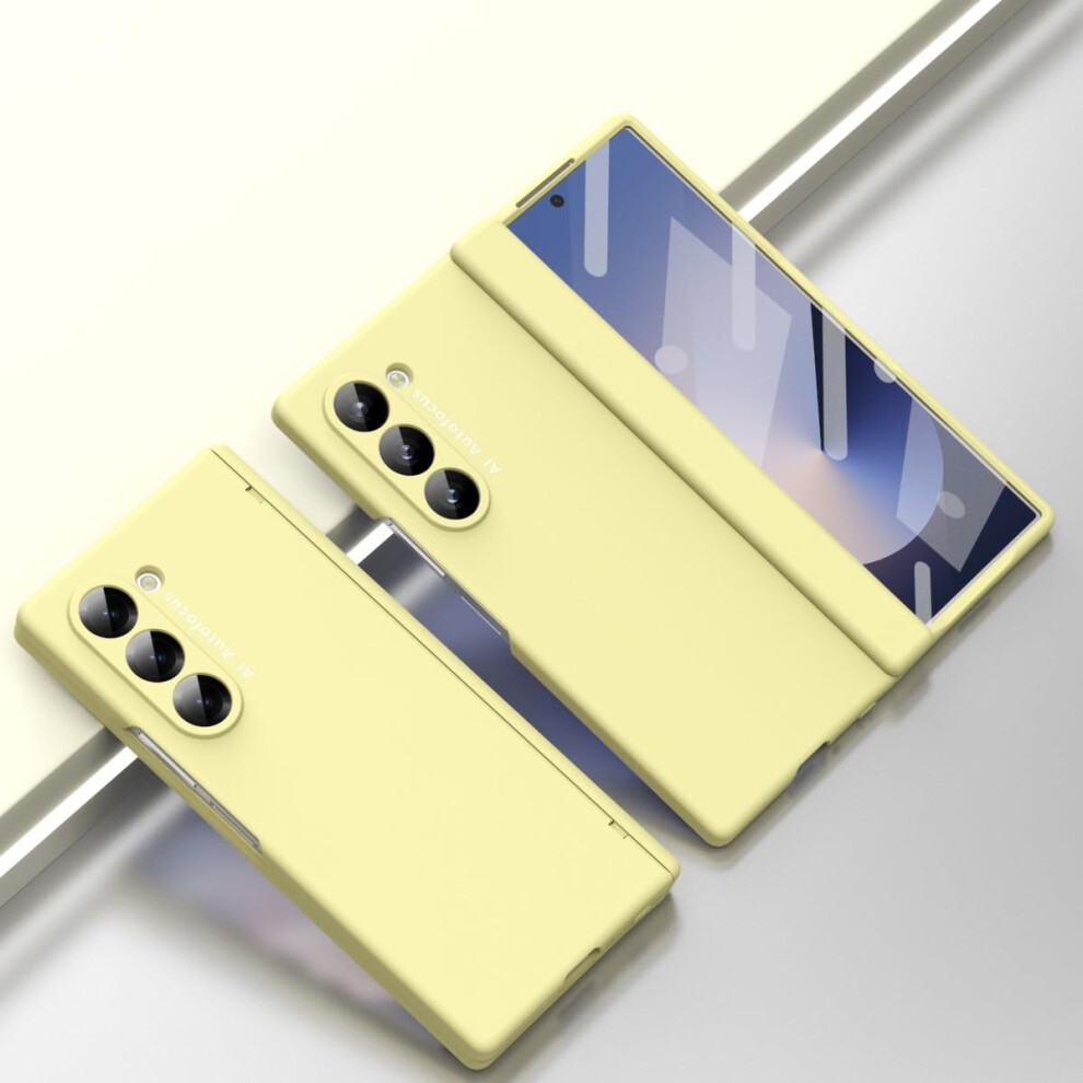 Case With Screen Protector, Shockproof Full Body Cover With Hinge Protection And 360 Rotating Flip Design For Samsung Galaxy Z Fold 6 Yellow 9771547031390