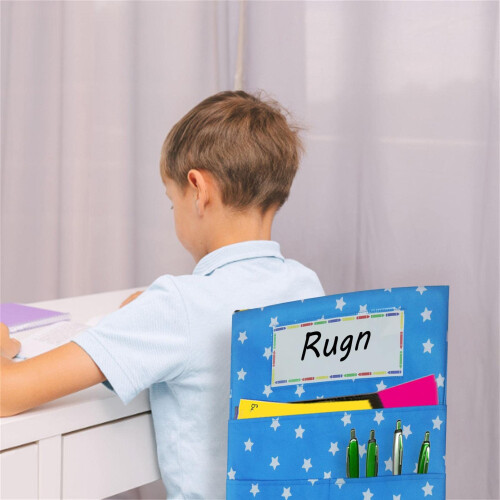 Large Capacity 600D Oxford Chair Back Organizer with Secure Deep Pockets for Classroom Students 2