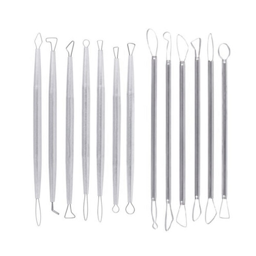 2 Set Polymer Clay Tools Pottery Ceramic Sculpting Tools Carving Ribbon Wire End Loop Clay Tools Set 1