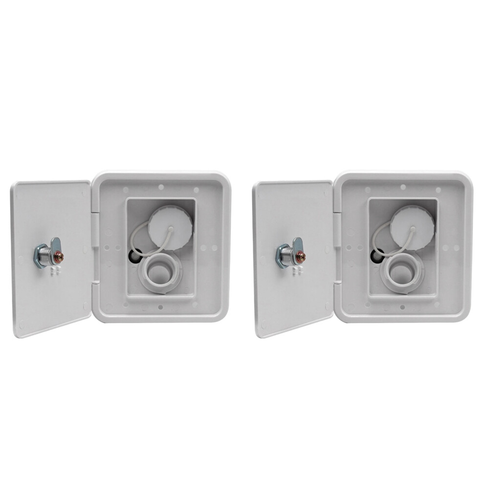 2X Rv Gravity Water Filler Square Hatch Water Box With Key Screw Rv Trailer Caravan Accessories 4712446527374