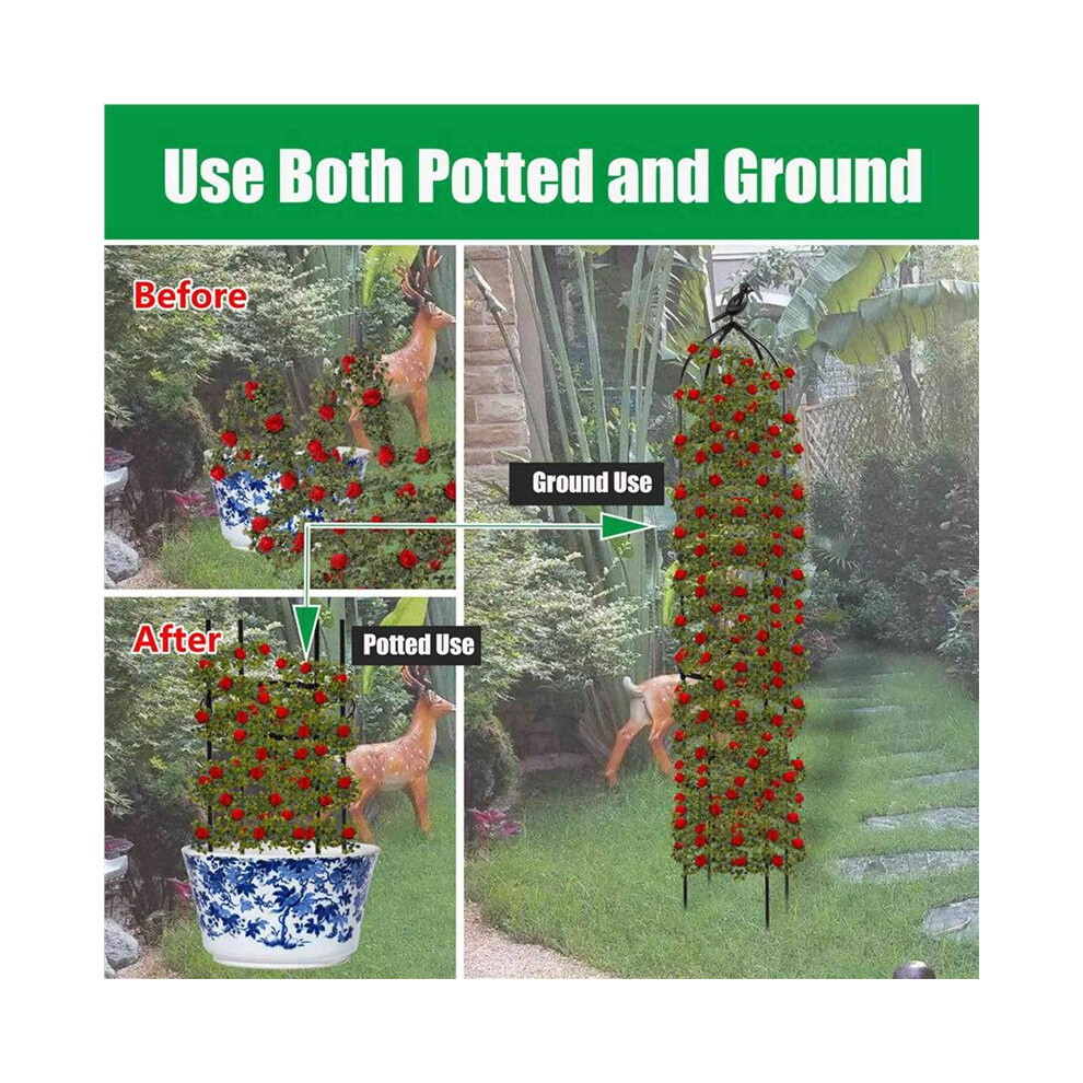 Climbing Plant Obelisk Trellis, Garden Trellis, Climbing Vine Plant Stand, Flower Stand, Plant Tower,4Pcs(B) 6033500308080
