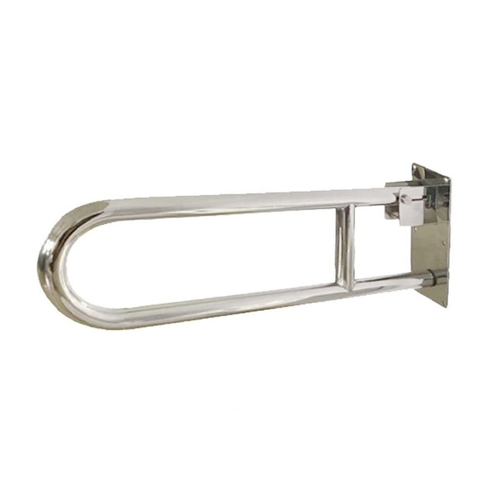 60cm Foldable Stainless Steel Bathroom Safety Handrail, Wall Mounted NonSlip Toilet Grab Bar for Elderly