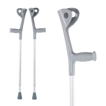Adjustable Aluminum Forearm Crutches for Adults, Lightweight Ergonomic Comfort Grip with NonSlip Tips, Open Cuff, 2 Units