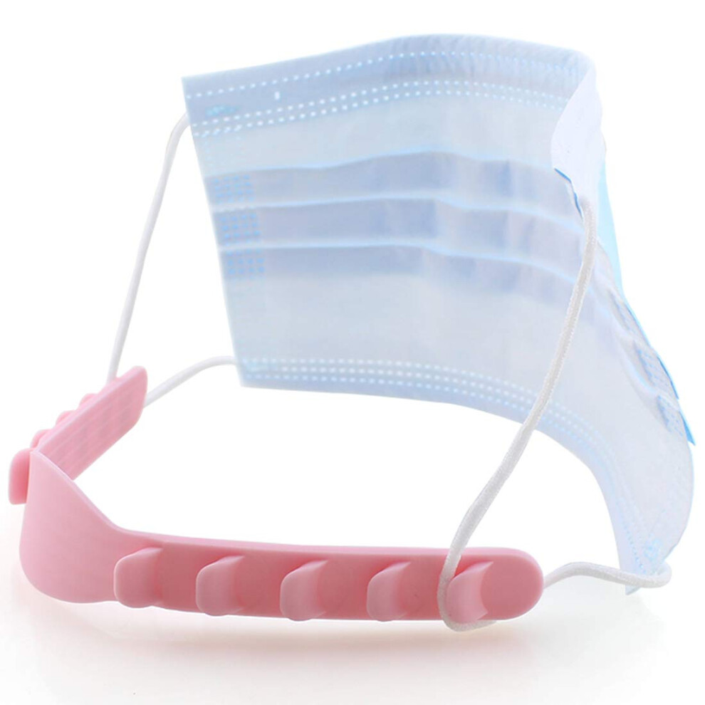 5 Pcs Face Mask Extender Strap, Adjustable Silicone Ear Saver With 5Level Comfort Fit For Adults And Kids, Pink 9351714657358