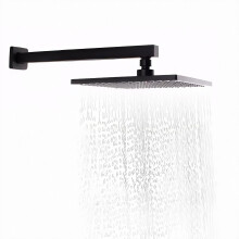 8.9 Inch Square Rain Shower Head Matte Black Pressure Easy Tool Installation ClogResistant Filter
