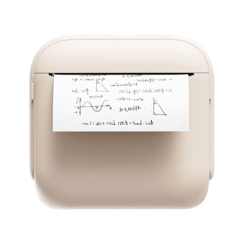 Pocket Thermal Label Printer 203dpi Wireless Sticker Photo Printer Sticker Maker Machine with 1 Rolls Paper Beige