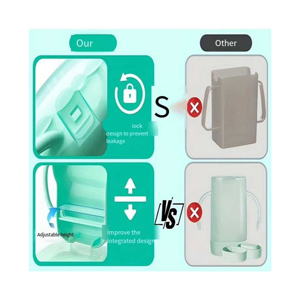 Tauoh Squeeze Proof Food Pouch Holder For Toddlers,Spill-Proof Baby Pouch Holder With Handles,Fits Most Food Pouches Green