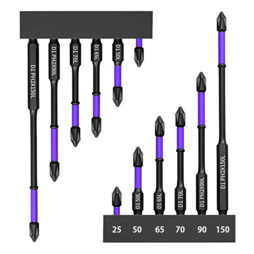 Magnetic Impact Phillips Bit Set with Anti-Slip Long Screwdriver Bits for Power Drilling