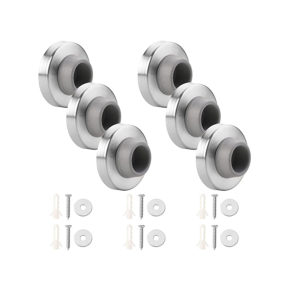 Concave Wall Door Bumper Stainless Steel Wall Protector Flush Bumper With Rubber 4Pcs 6032646121140