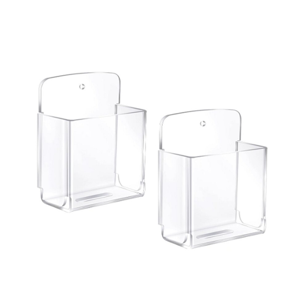 2Pack Acrylic Remote Control Holder Adhesive Wall Mount Phone Holder Wall Mount Organizer Media Storage Box 6032999230407