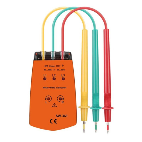 New Phase Sequence Tester, 3-Phase AC Rotation Meter, Voltage/Current Detector, Phase Rotation Indicator for Electri