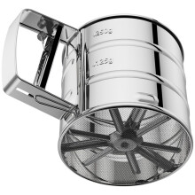 Flour Sifter for Baking, One-Hand Flower Sifter, Stainless Steel Baking Sifter Flour with Double-Layer Fine Mesh