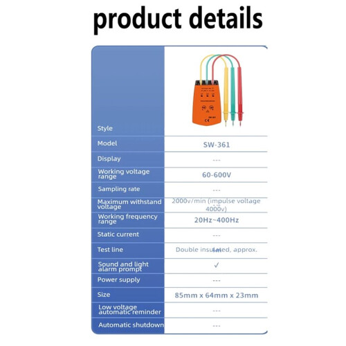 New Phase Sequence Tester, 3-Phase AC Rotation Meter, Voltage/Current Detector, Phase Rotation Indicator for Electri 2