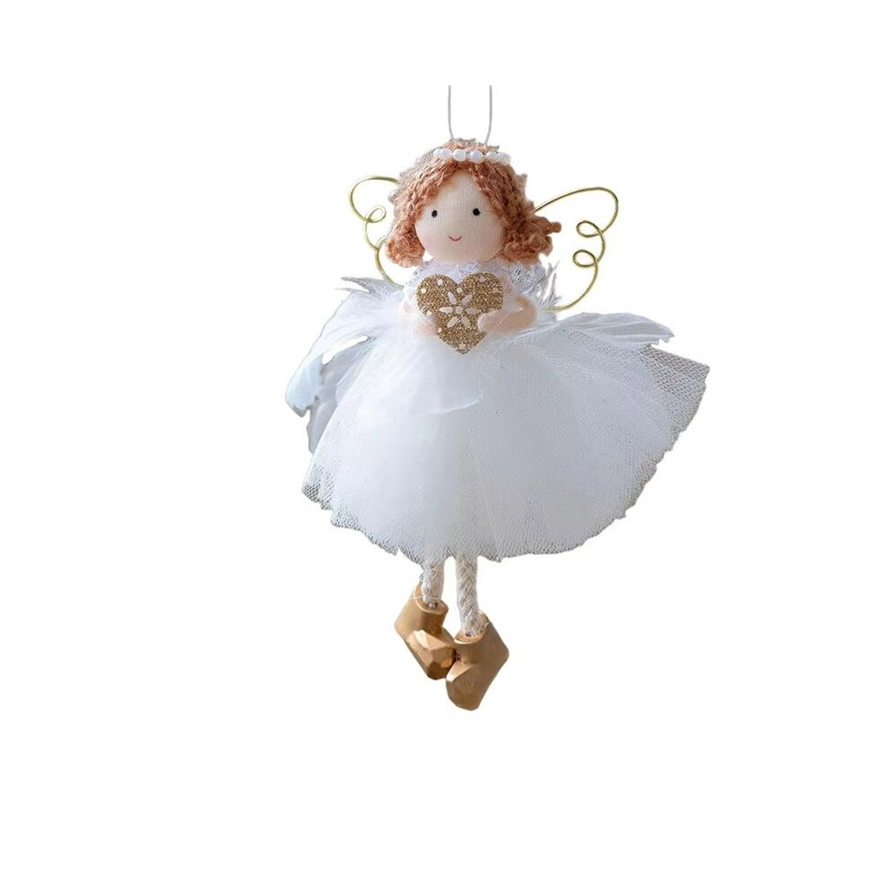 Christmas Tree Angel Girl Ornament Tulle Skirt Seasonal Decor Christmas -Wing Ornaments For Livingroom A Golden 6031417179724
