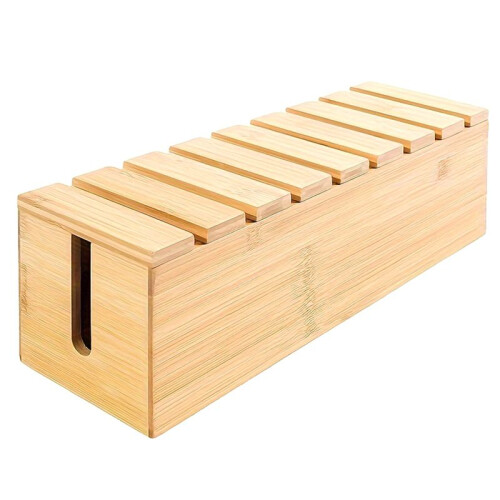 1pcs Wood Wire Storage Box, Data Cable Storage Box, Power Cable Management Sorting Box, Socket Computer Cable Rack, Box