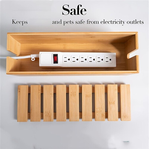 1pcs Wood Wire Storage Box, Data Cable Storage Box, Power Cable Management Sorting Box, Socket Computer Cable Rack, Box 1