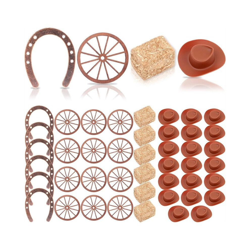 44Pcs Cowboy Hat Cupcake Toppers, Tiny Cowgirl Hats For Crafts Party Shooters 6032923116234