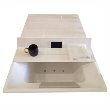 Folding Bathtub Cover White PVC Bath Tray 80x120cm Waterproof Insulated Lid for Home Spa