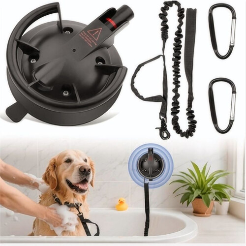 Dog Bathing Suction Cup with Tether, High Elasticity Nylon Dog Bathing Tether Leash with Powerful Suction Cup for Pet 1