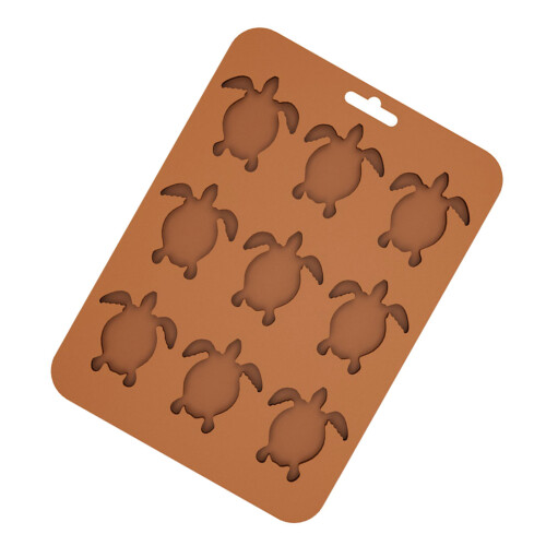 Dishwasher Safe Turtles Ice Cubes Mold Silicone Easy-brown