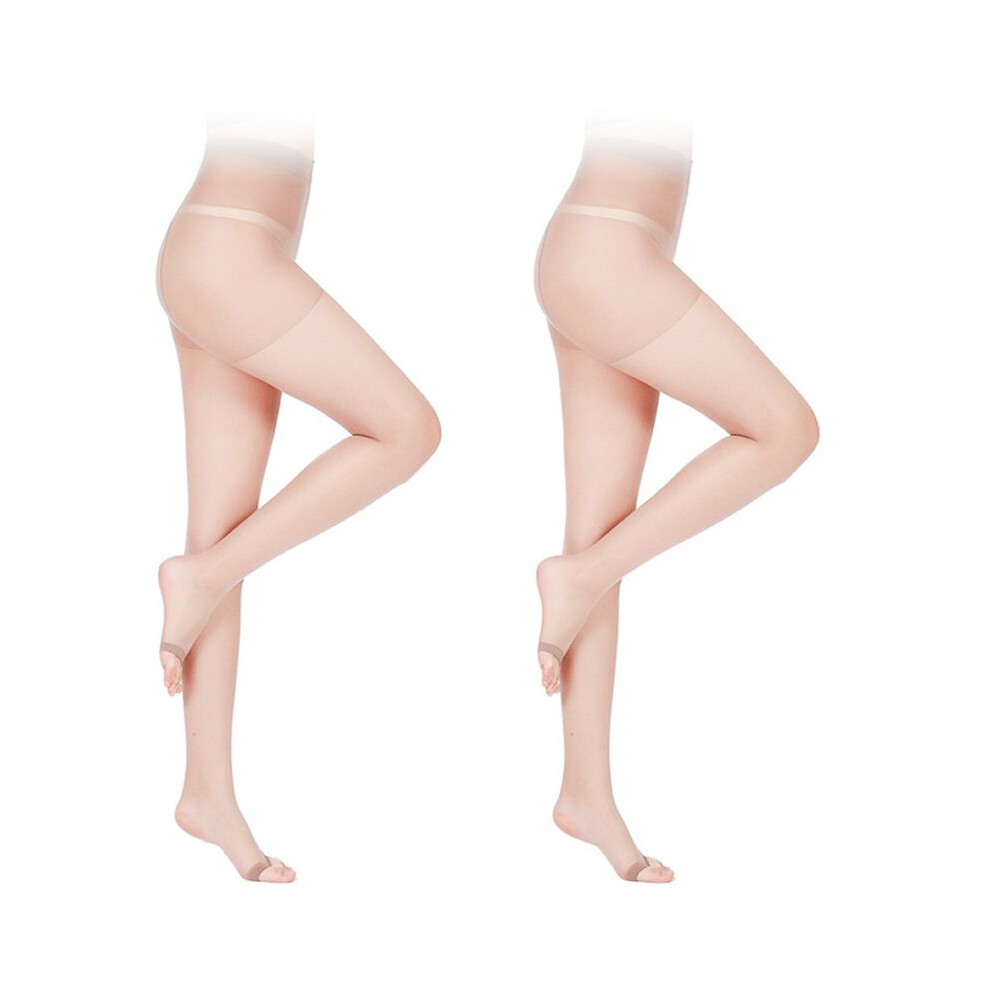 Brecantia 2X Women Stockings Fashion Hot Open Toe Sheer Ultra-Thin Tights Pantyhose Stocking Anti-Shedding Bottoming Pantyhose-B