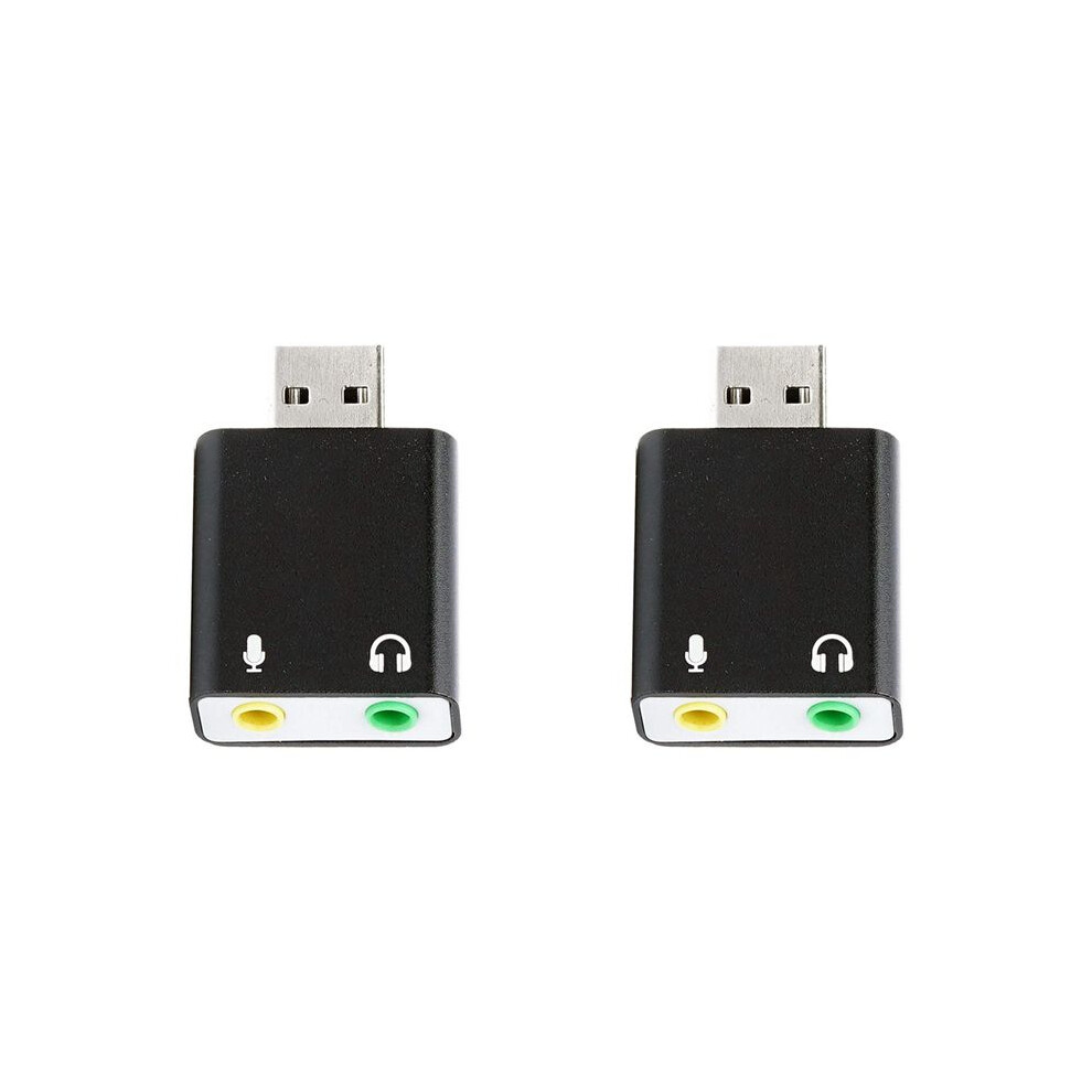 2Pcs 3.5Mm Trs Microphone To Usb 2.0 Stereo Audio External Sound Card Adapter For Pc And Usb Input To 3.5Mm Trs 6031055258232