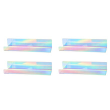 4Pcs Rainbow Acrylic Wall Mounted Floating Bookshelf for Picture Display Toy Organizer Record Rack