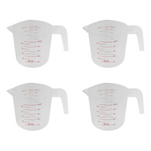 4X 500ml Home Lab Measuring Jug Pitcher Plastic Handle Pour Spout Container