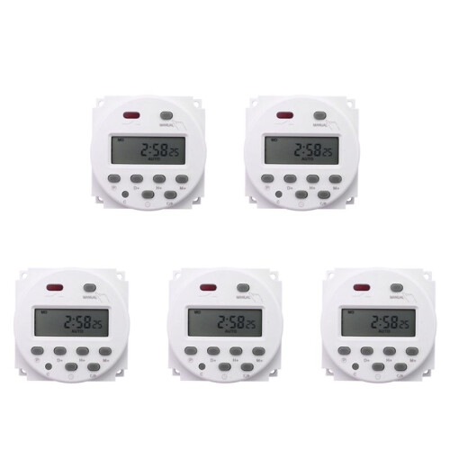 5X New LCD Digital Control Power Programmable Timer  12V 16A  Relay 1