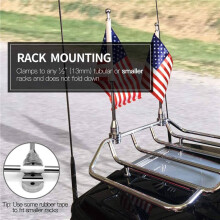 2X Universal Motorcycle Decoration Adjustable Pole Mount Flag for Dyna Street Glide Road King Chrome