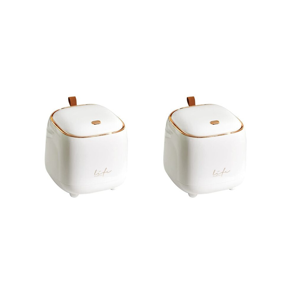 2X Countertop Trash Can Waste Can With Press Type Lid, 0.5 Gallon/1.5 Liter Wastebasket Trash Can Dispenser, White 6032923140390