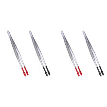 4 St Gummitippad Pincett Mjuktippad Pincett PVC-Belagd Mjuk Platt Spets Lab Industriell Hobby Hantverk Pincett Verktyg