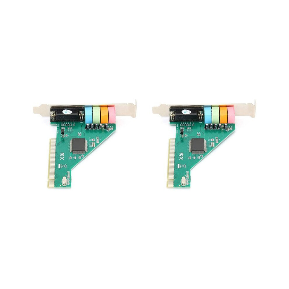 2X Pci Sound Card 4.1 Channel Computer Desktop Built-In Sound Card Internal Audio Card Stereo Surround Cmi8738 6033474091094