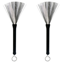 2X Retractable Jazz Drum Brushes Stick Steel Wire 32cm Cleaning Brushes for Jazz Rock Music Lover