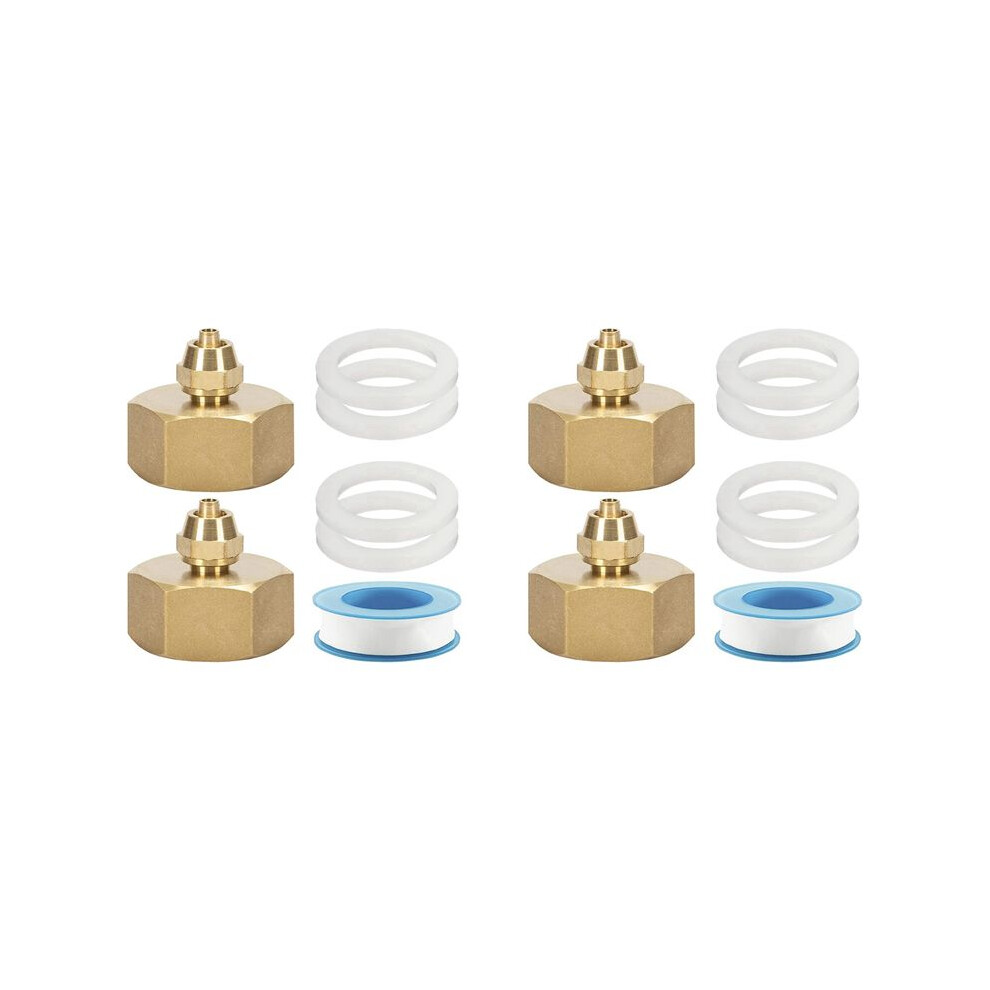 3/4Inch To 1/4Inch Hose Adapter Garden Brass 1/4Inch To Irrigation Hose Adapter 4Pack With Washer Rubbers 4712819661094