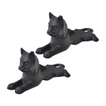 2pcs Cast Iron Cat Door Stopper, Durable Cat‑Shaped Door Wedge with Anti‑Slip Base for Home and Office