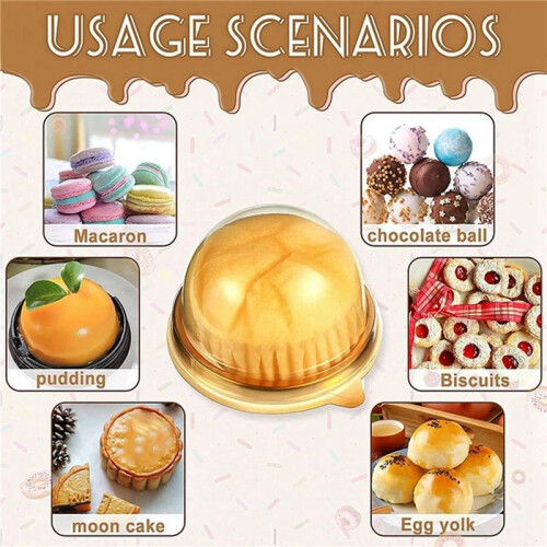 200Pcs Clear Plastic  Cupcake Boxes Muffin Pod Dome Muffin Cake Container Box Individual Cupcake Dessert Container 1