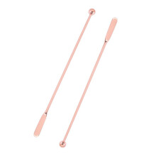 20Pcs Stainless Steel Stirrer Beverage Stirrers Stir Cocktail Swizzle Stick-Rose Gold-Straight Bar,19Cm