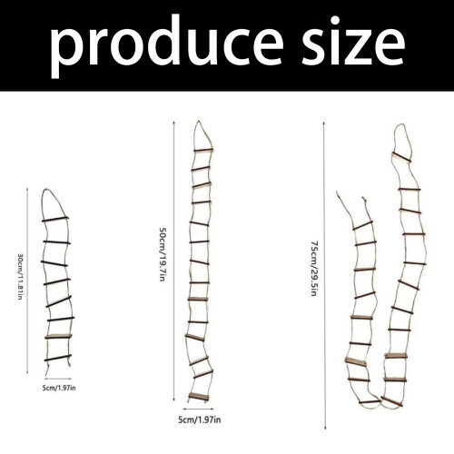 Mini Wooden Rope Ladder Wall Hangs,Miniature-C type 20 ladders 2