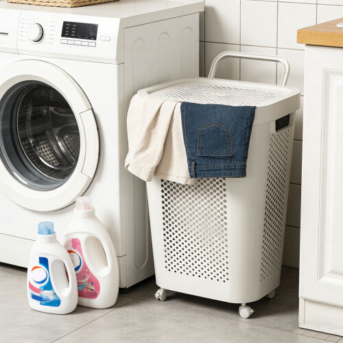 Modern Minimalists Plastic Storage Basket For Dirty-Gray 1