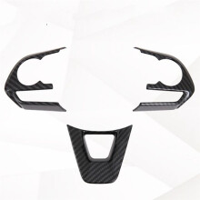 4X for 2019-2021 Car Carbon Fiber Style Steering Wheel Button Cover Trim Decorative Frame Sticker