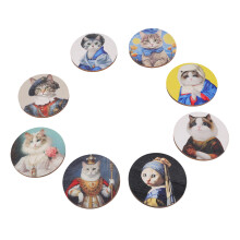 Dessous de verre en bois sur le thème des chats adorables,-C