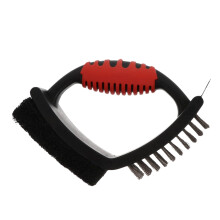 Practical Grill Scrubber Brush 3 In 1 With-Red wire brush