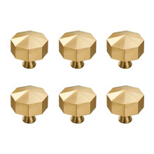 6 Pcs Solid Brass Cabinet Knobs Gold Mushroom Drawer Pulls with Screws, Elegant Furniture Upgrade for Kitchen Bedroom
