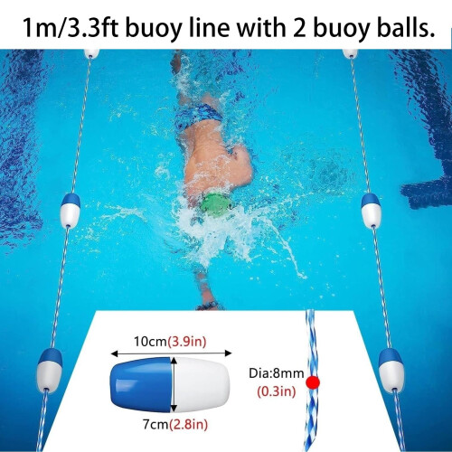 Pool Divider Rope 15ft Floating Safety Line for Swimming Pool, Durable Quick Setup 4.6m Divider 1